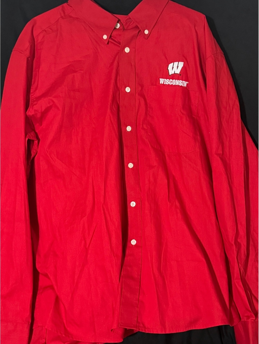 Antigua Wisconsin Red Button-Up Shirt 2XL